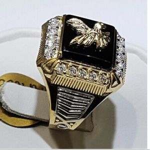 NEW Eagle Two Tone 925 Silver Ring for Men’s